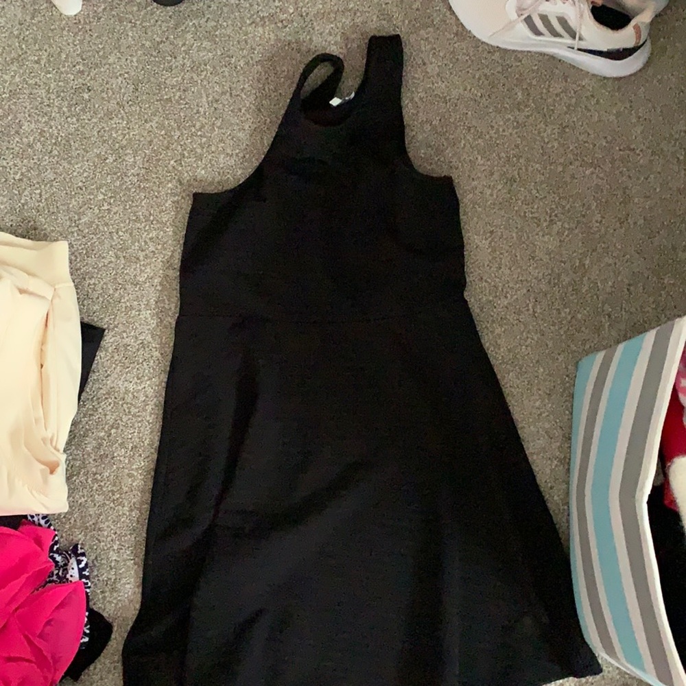 Black open back dress